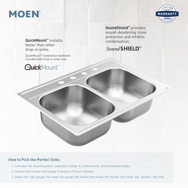 33-Inch Stainless Steel Single Bowl Drop-In Kitchen Sink