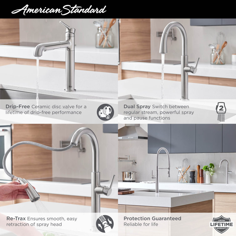 Stainless Steel Pull-Down Kitchen Faucet with Spray