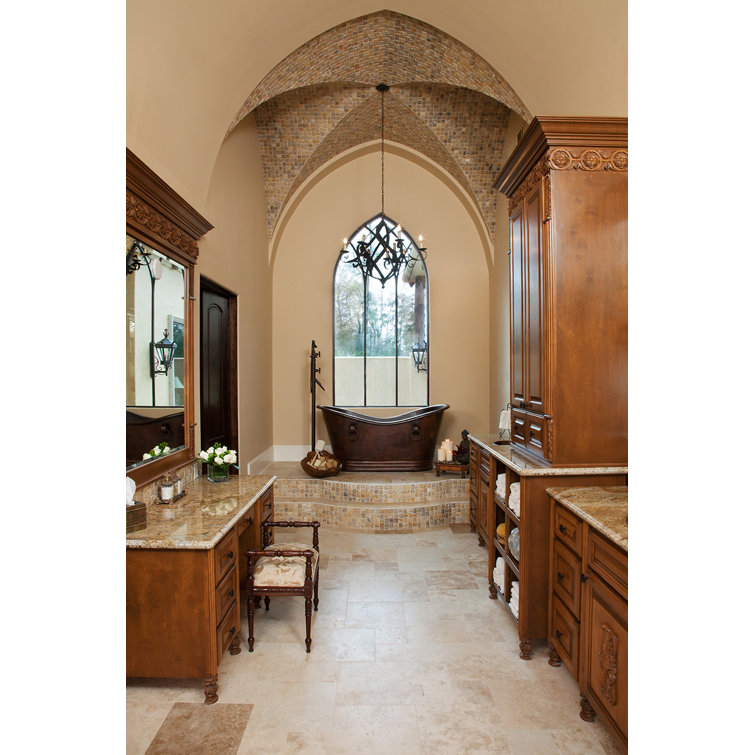 67" Glazed White Hammered Double Slipper Copper Bathtub