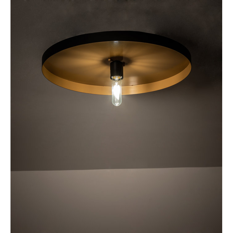 Solar Black and Sahara Gold Steel Flush Mount Light
