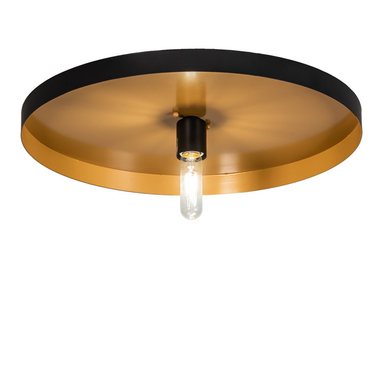 Solar Black and Sahara Gold Steel Flush Mount Light