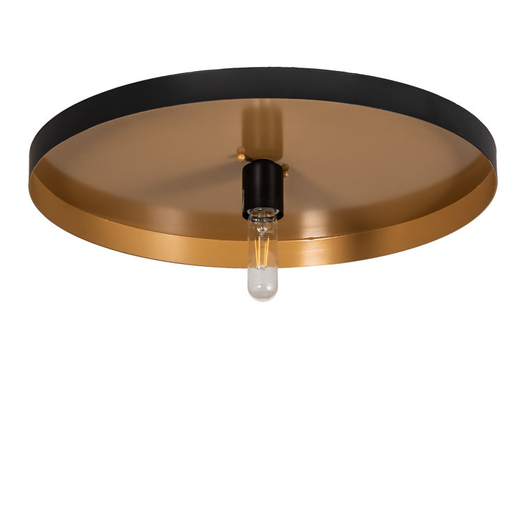Solar Black and Sahara Gold Steel Flush Mount Light