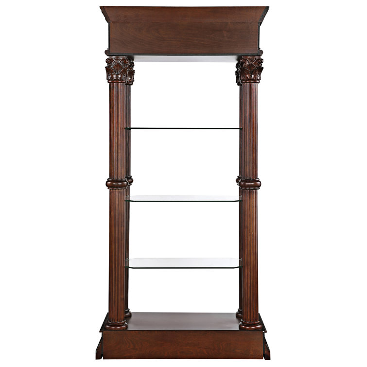 Corinthian Grand 78" Hardwood Curio Bookcase with Adjustable Glass Shelves
