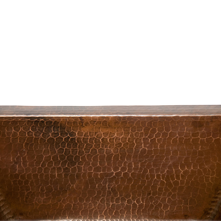 17" Oil Rubbed Bronze Hammered Copper Rectangle Bathroom Sink