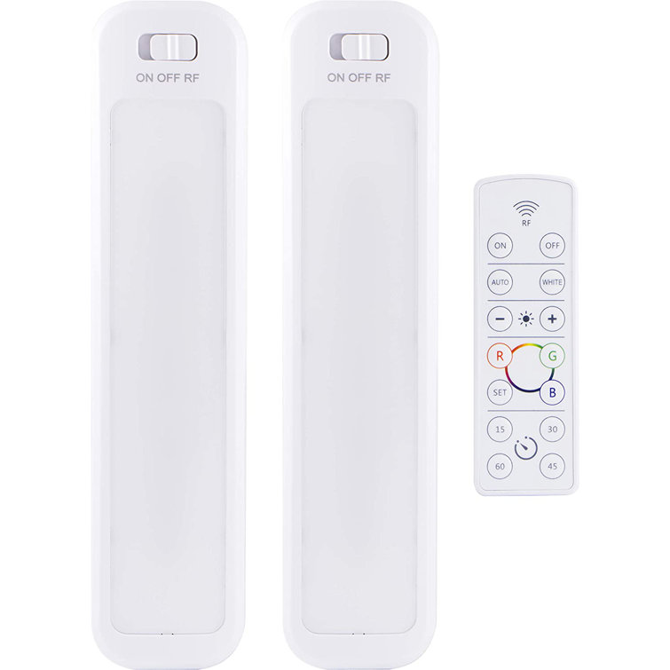 White 12-Inch Battery Operated LED Light Bars with Remote