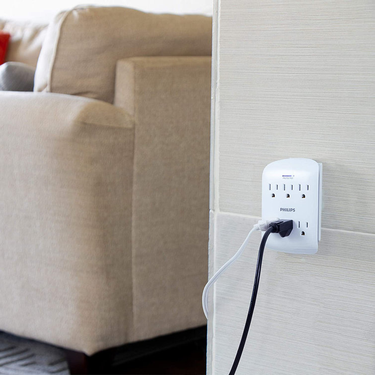 Philips White 6-Outlet Wall Tap with Surge Protection