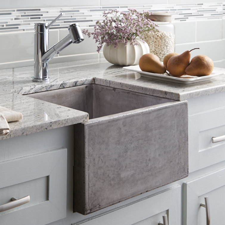 Ventana 15" Ash Concrete Farmhouse Apron Front Sink