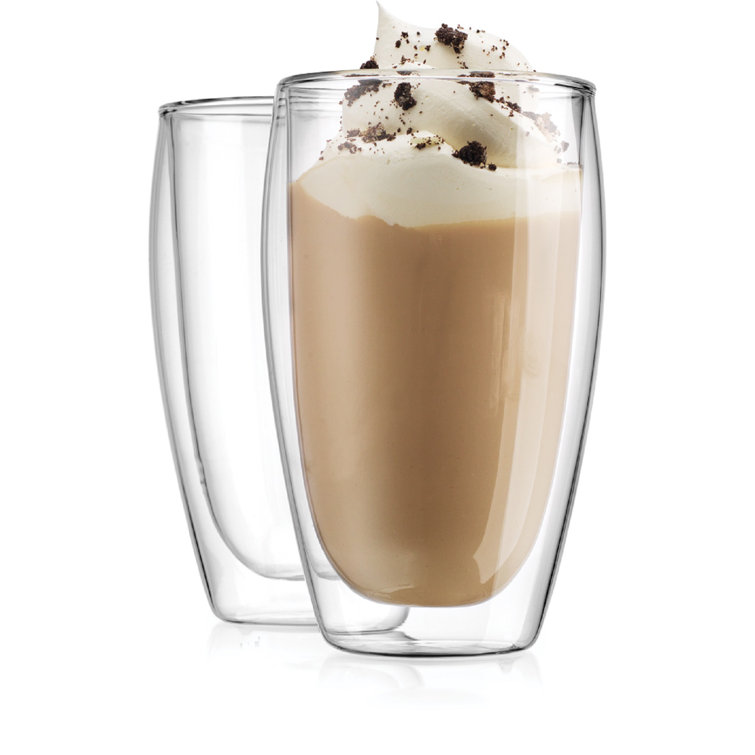 Clear Double-Walled Glass Tumbler Set, 16 oz