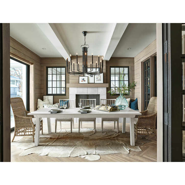 Miller Modern Farmhouse Extendable Dining Table in Rustic Oak