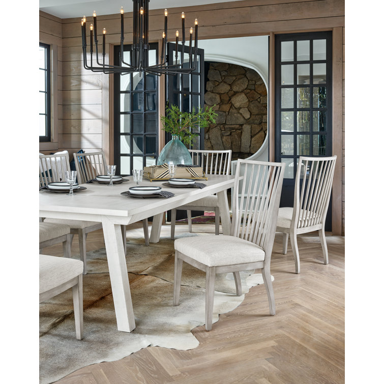 Light Gray Upholstered Windsor Back Side Chair Set
