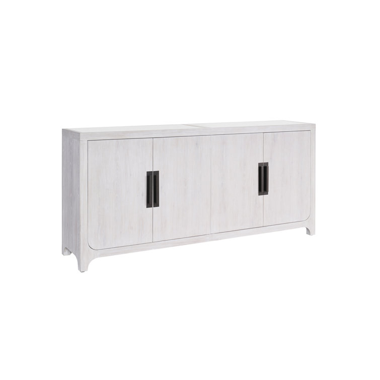 Blair 78" Weathered White Wood Credenza with Stone Top