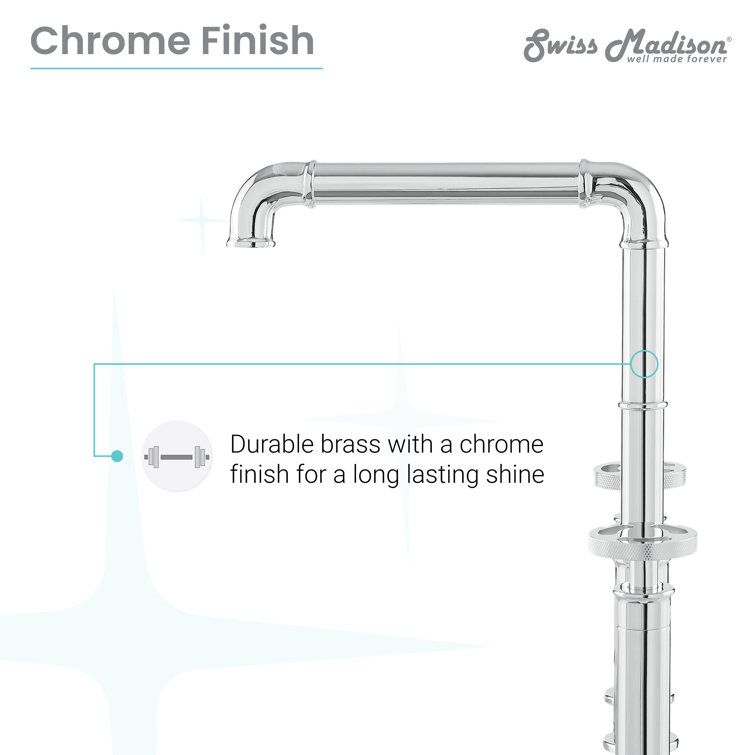 Avallon Pro Chrome Widespread Kitchen Faucet with Side Sprayer
