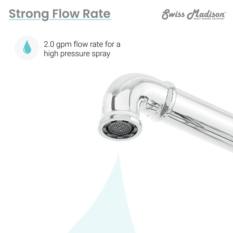 Avallon Pro Chrome Widespread Kitchen Faucet with Side Sprayer