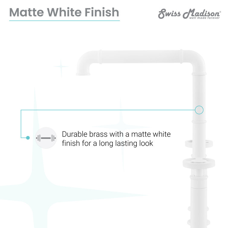 Matte White Nickel Widespread Kitchen Faucet with Side Sprayer