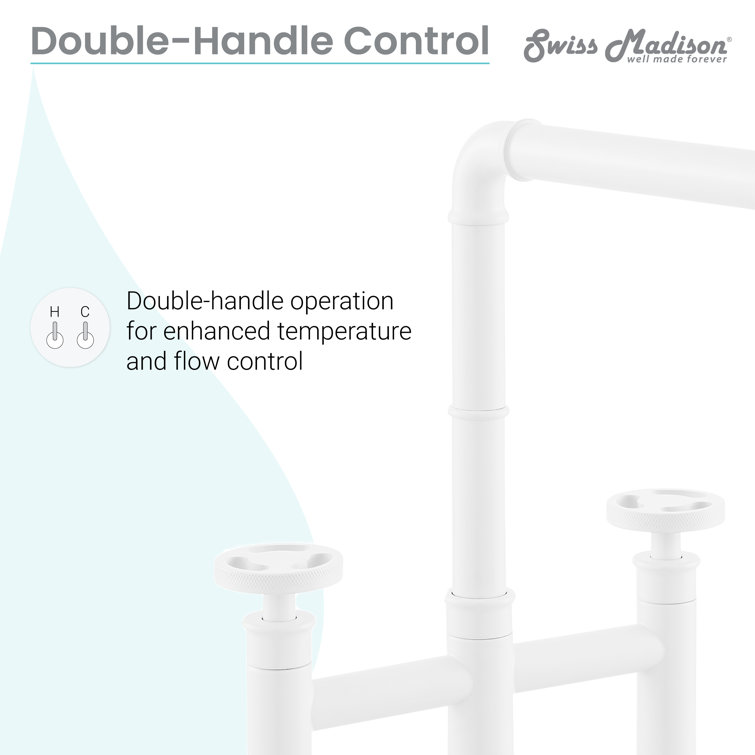 Matte White Nickel Widespread Kitchen Faucet with Side Sprayer