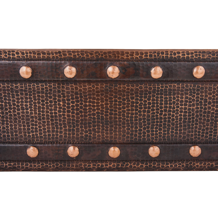 30" Hammered Copper Farmhouse Apron Sink with Barrel Strap Design