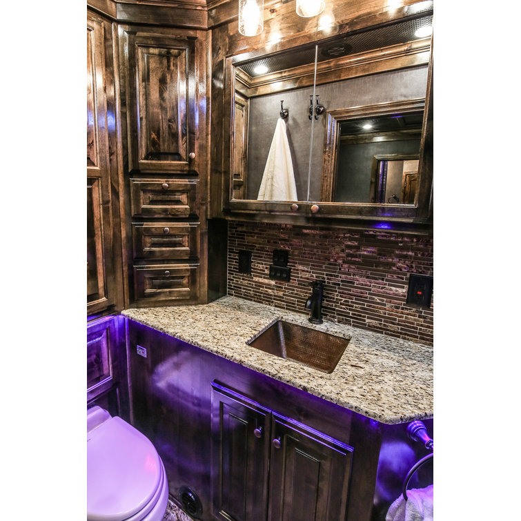 15" Square Oil Rubbed Bronze Hammered Copper Bathroom Sink