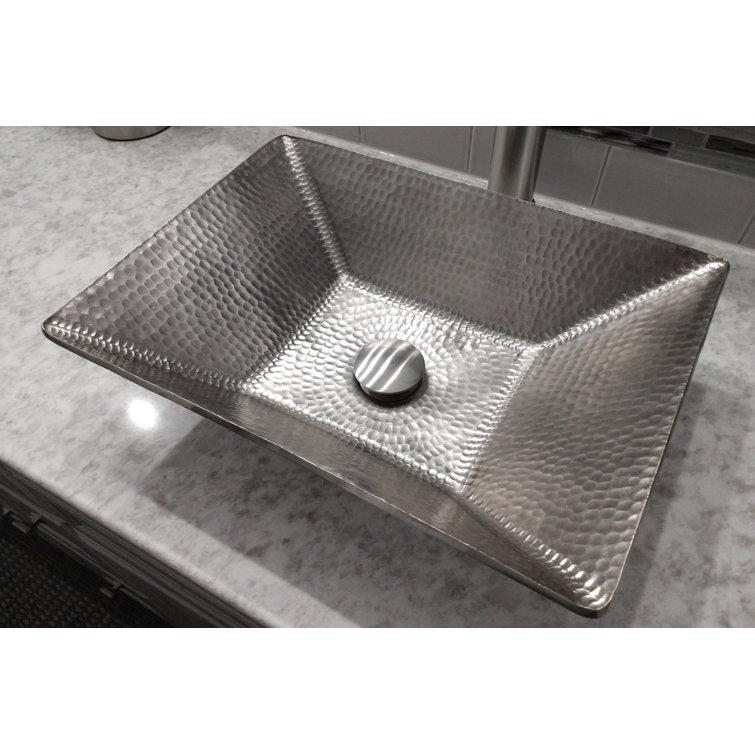 20" Hand Forged Nickel Plated Copper Vessel Sink