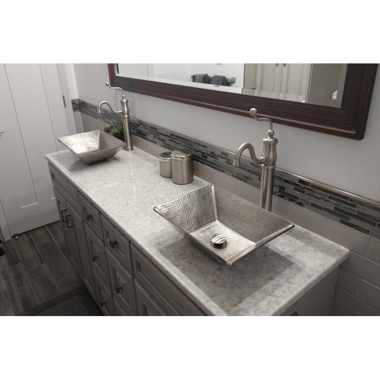 20" Hand Forged Nickel Plated Copper Vessel Sink