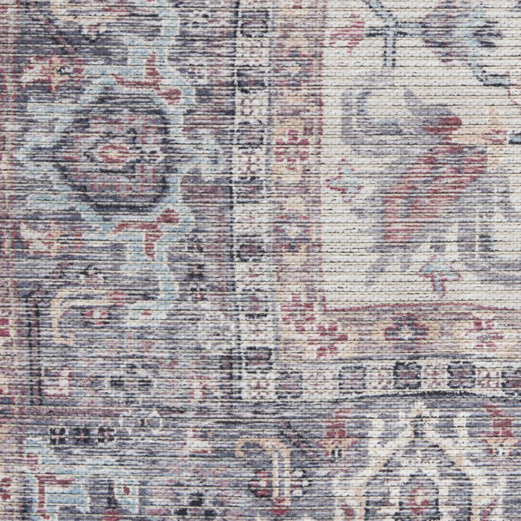 Nicole Curtis Grey 4' x 6' Machine Washable Vintage Medallion Area Rug