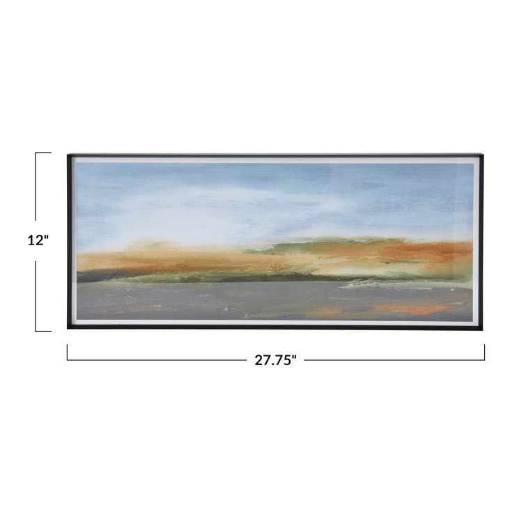 Abstract Watercolor Landscape Print in Metal Frame