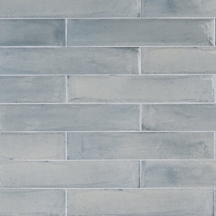 Tint Light Blue Polished Porcelain Subway Wall Tile 3-in x 16-in