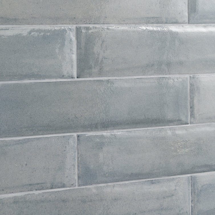 Tint Light Blue Polished Porcelain Subway Wall Tile 3-in x 16-in
