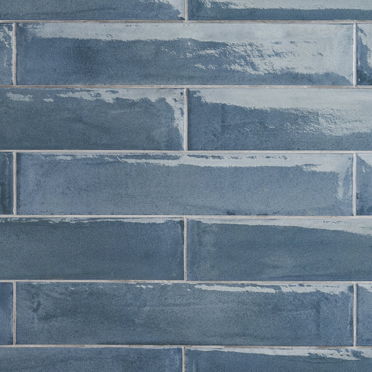 Tint 3x16 Polished Blue Porcelain Subway Wall Tile