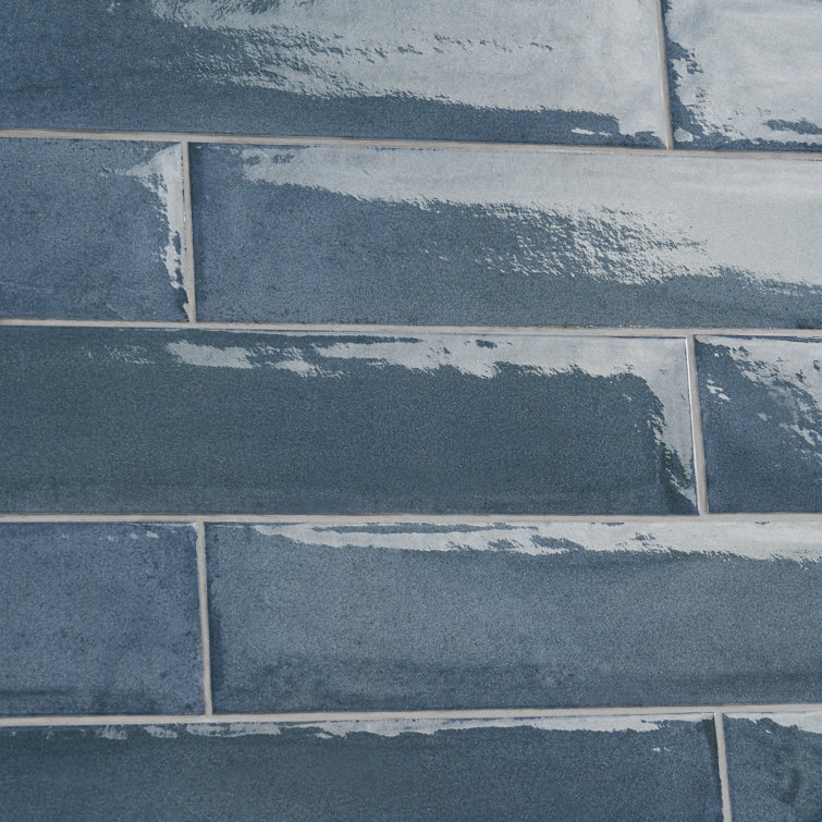 Tint 3x16 Polished Blue Porcelain Subway Wall Tile