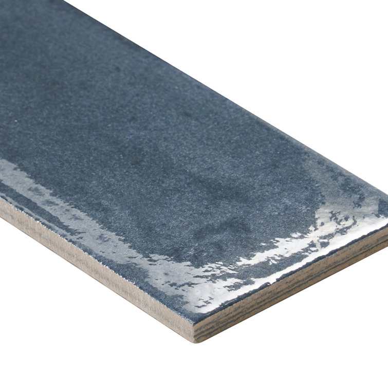 Tint 3x16 Polished Blue Porcelain Subway Wall Tile