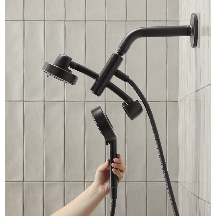 Large Vibrant Brushed Nickel Dual Shower Head with Handheld