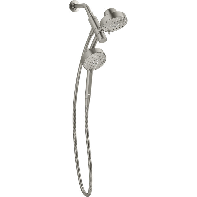 Large Vibrant Brushed Nickel Dual Shower Head with Handheld