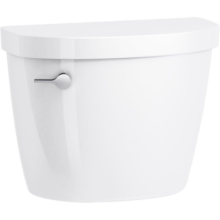 Cimarron White Polished Chrome Single Flush Toilet Tank