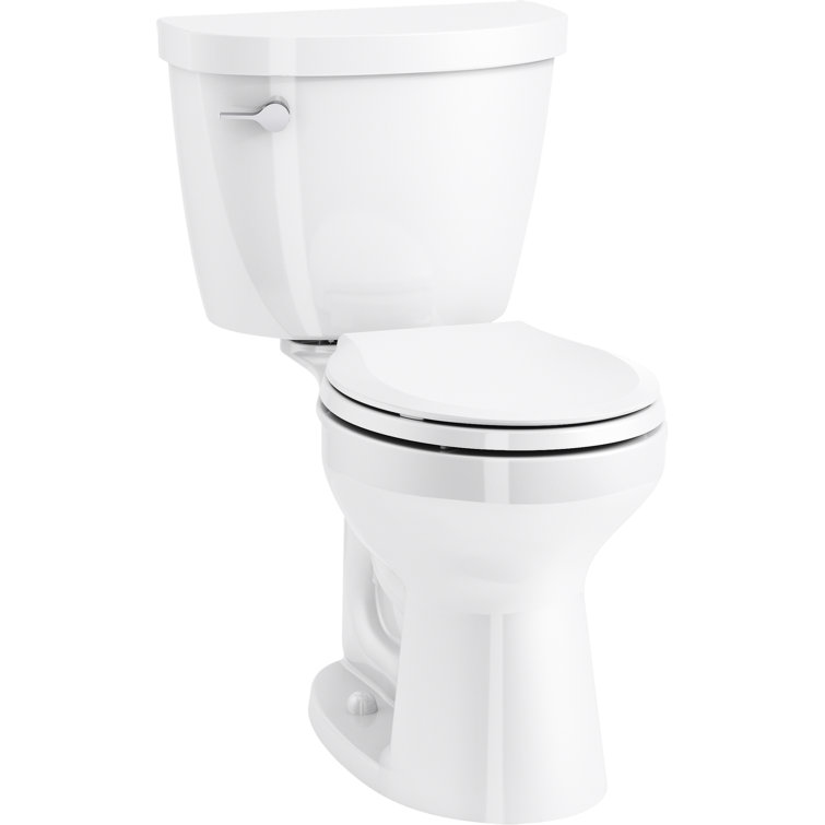 White Round Two-Piece High Efficiency Toilet