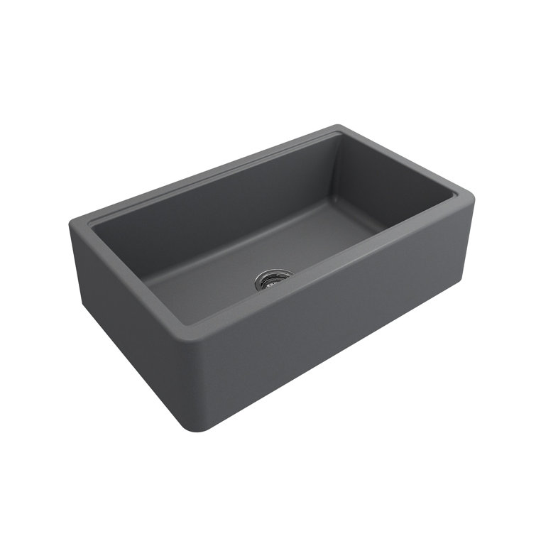 Arona 33'' Concrete Gray Granite Farmhouse Kitchen Sink