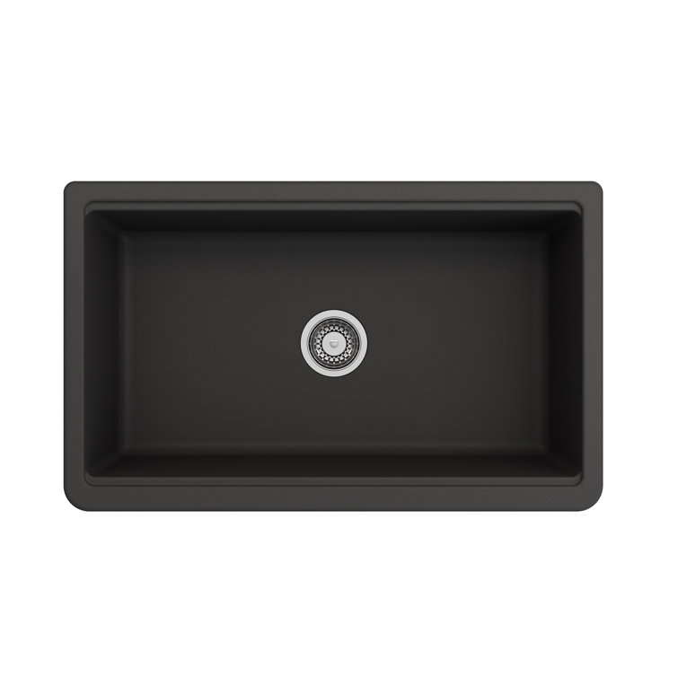 Matte Black Granite Farmhouse Single Bowl Kitchen Sink