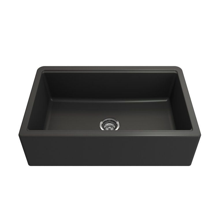 Matte Black Granite Farmhouse Single Bowl Kitchen Sink