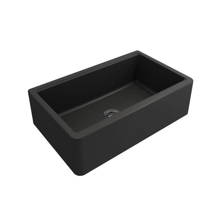 Matte Black Granite Farmhouse Single Bowl Kitchen Sink