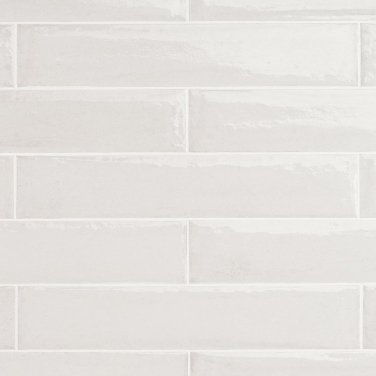 White Polished Porcelain Rectangular Subway Wall Tile 3-in x 16-in