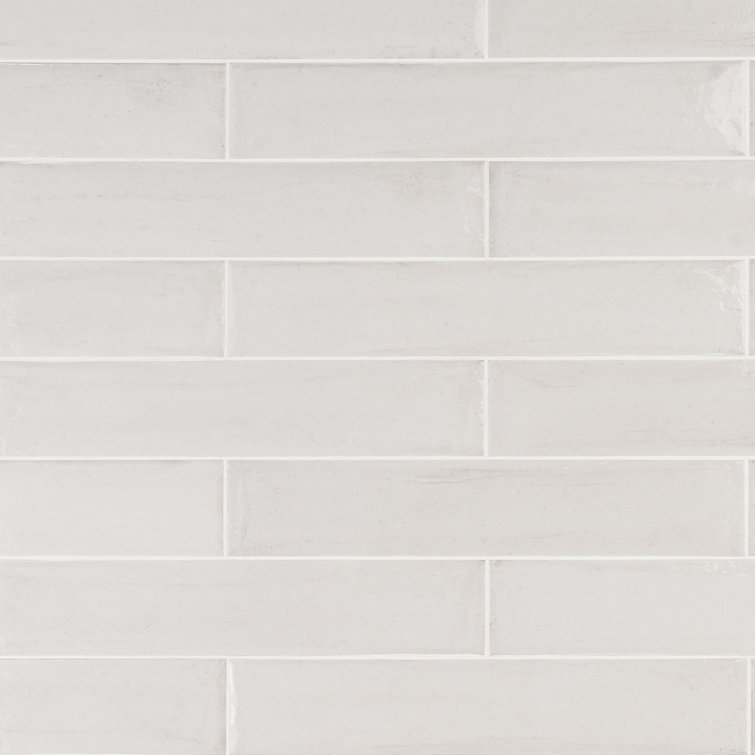 White Polished Porcelain Rectangular Subway Wall Tile 3-in x 16-in