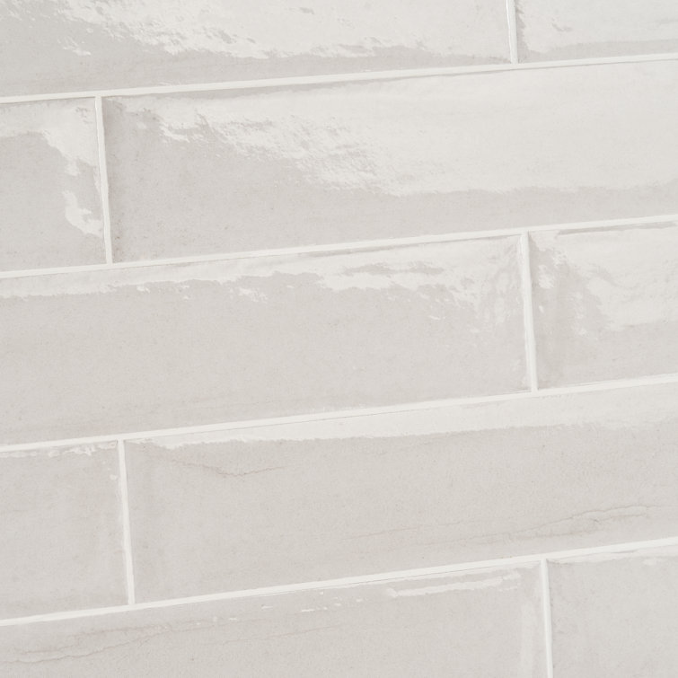 White Polished Porcelain Rectangular Subway Wall Tile 3-in x 16-in