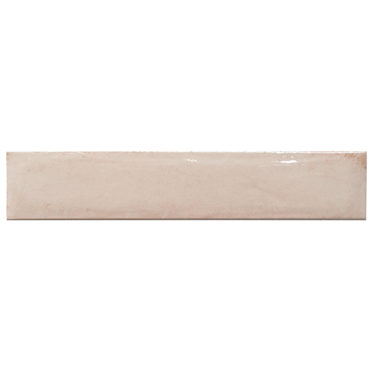 Rose Polished Porcelain Subway Wall Tile 3x16