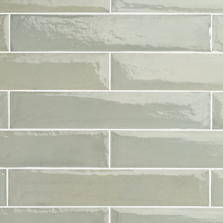 Green Polished Porcelain 3x16 Subway Wall Tile