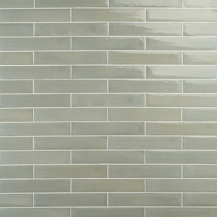 Green Polished Porcelain 3x16 Subway Wall Tile