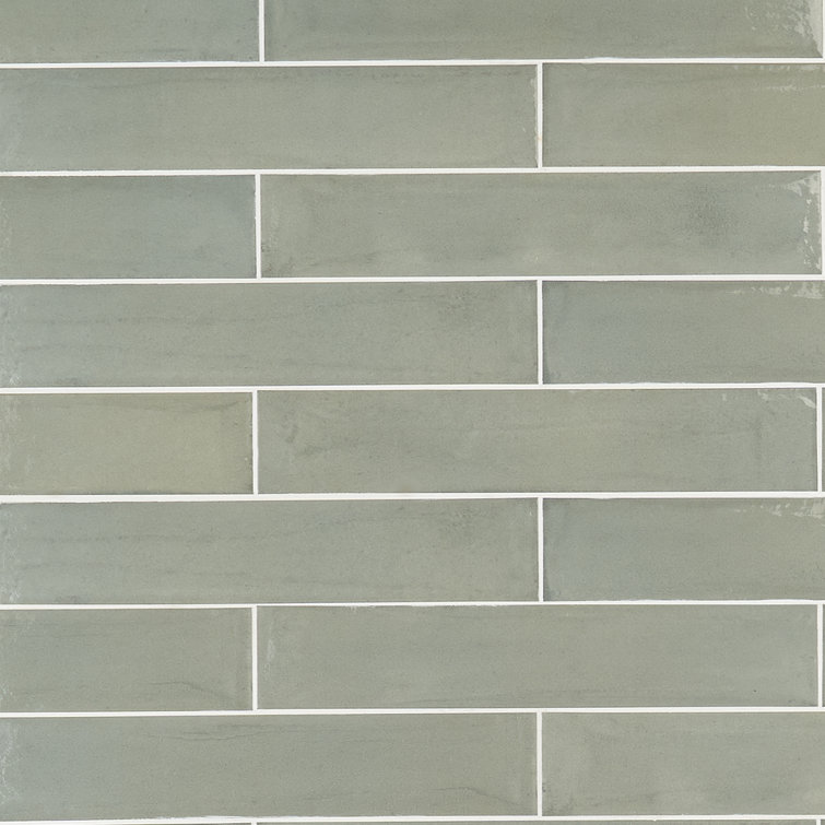 Green Polished Porcelain 3x16 Subway Wall Tile