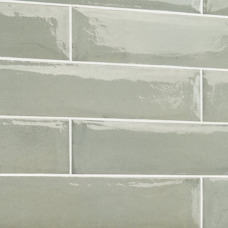 Green Polished Porcelain 3x16 Subway Wall Tile