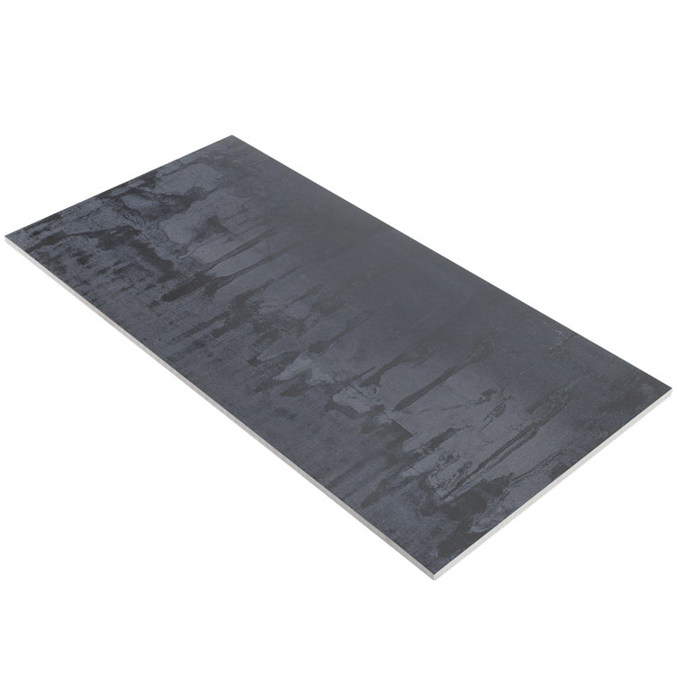 Large Dark Gray Matte Porcelain Rectified Floor and Wall Tile