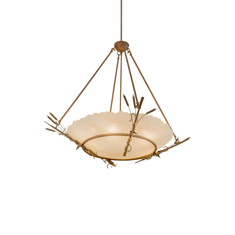 Cortez Gold 6-Light Glass Bowl Pendant