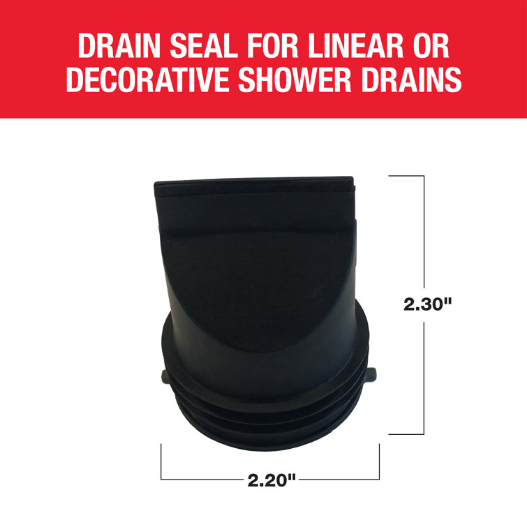 Black PVC 2-Inch Drain Seal for Linear and Decorative Shower Drains
