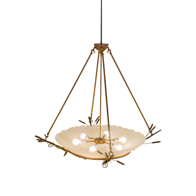 Cortez Gold 6-Light Glass Bowl Pendant